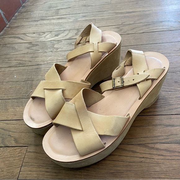 Kork-ease natural leather platform sandals, size 9 - Picture 5 of 8